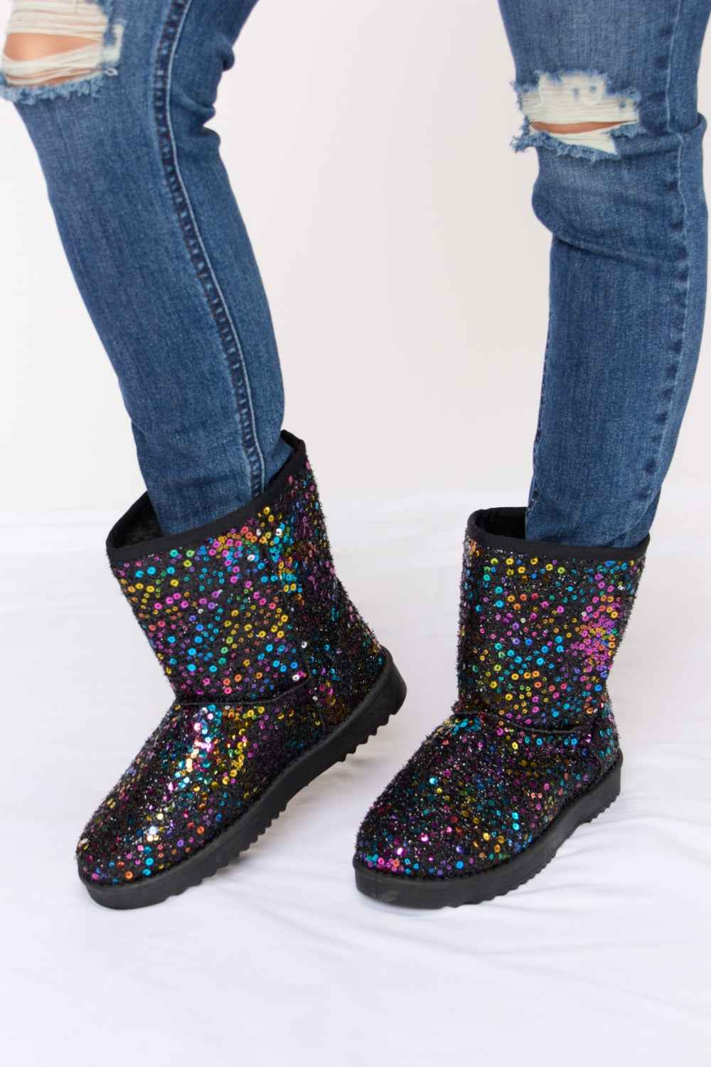 Forever Link Sequin Thermal Flat Boots - Damned Threads